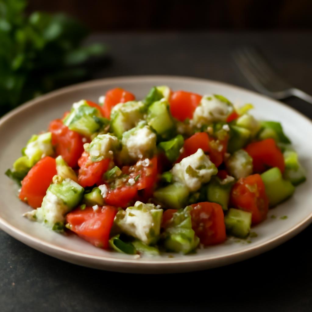 Salade de Concombres, Tomates et Feta : Recette Grecque Facile