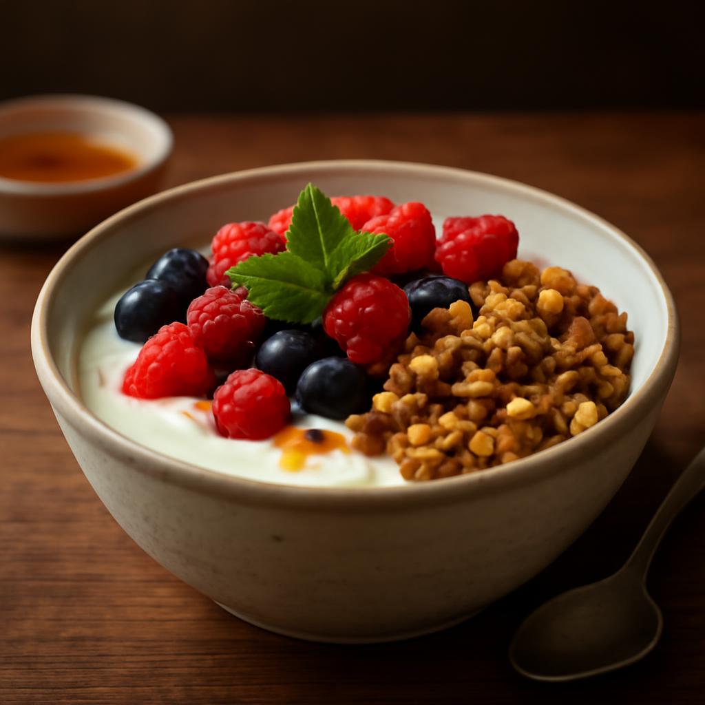 Yaourt Aux Fruits Rouges Bol de Yaourt Grec aux Fruits Rouges et Granola Maison - Dessert Rapide ...