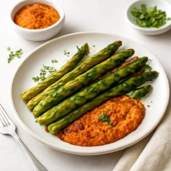 Asperges Grillées à la Sauce Romesco