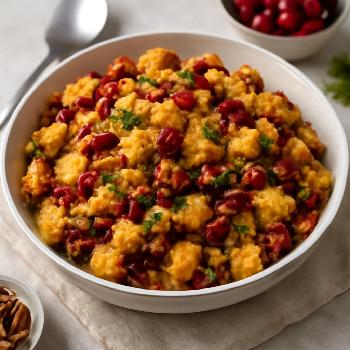 Farce au Pain de Maïs, Cranberries et Noix de Pécan