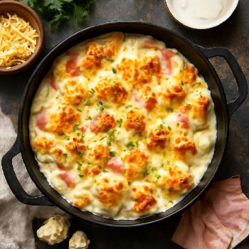 Gratins de chou-fleur au jambon et béchamel, préparables à l'avance
