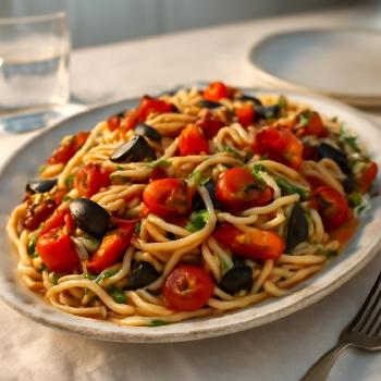 Pâtes aux légumes sautés à la méditerranéenne