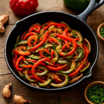 Poivrons et Oignons Sautés Façon Fajita : Une Explosion de Saveurs!