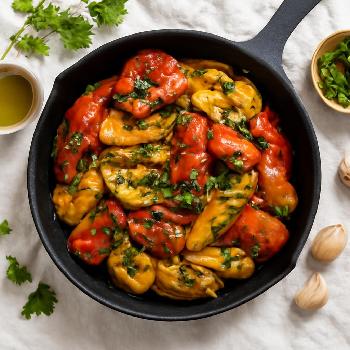 Poivrons Grillés Marinés à l'Ail et aux Herbes