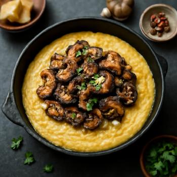 Polenta Crémeuse aux Champignons Rôtis et Parmesan