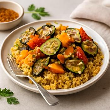 Quinoa aux Légumes Grillés et Épices pour Couscous