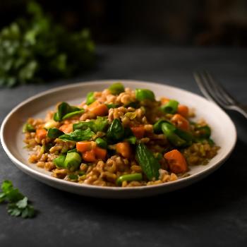 Riz sauté aux légumes croquants et sauce soja (sans gluten)
