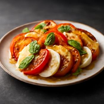 Salade Caprese aux Pêches Grillées et Vinaigrette au Miel