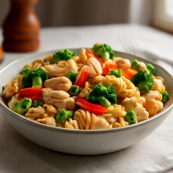Salade de Pâtes Crémeuse au Poulet et Légumes