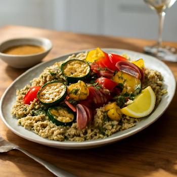Salade de Quinoa aux Légumes Grillés et Vinaigrette au Citron