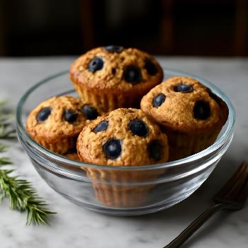 Muffins moelleux à la farine d'avoine et aux myrtilles (sans gluten)