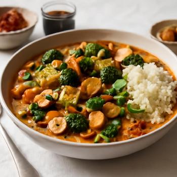 Curry Rouge Thaï Végétarien au Tofu et Légumes