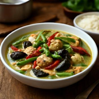 Curry Vert Thaï au Poulet et Lait de Coco
