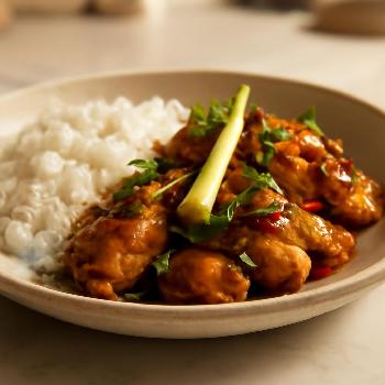 Poulet Caramelisé à la Sauce de Poisson et Citronnelle