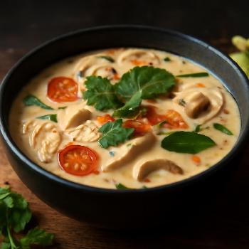 Soupe Tom Kha Gai (Soupe Thaï au Poulet et Lait de Coco)
