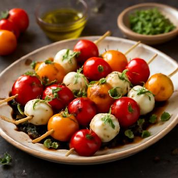 Brochettes Tomate-Mozza Balsamique: Apéro Minute
