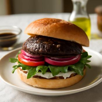 Burger Végétarien Rapide au Champignon Portobello Mariné