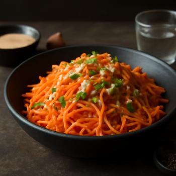 Carottes râpées et sauce au tahini allégée