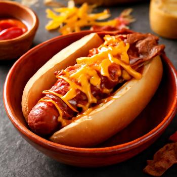 Hot-Dog Gourmand au Micro-Ondes : Fromage et Bacon!