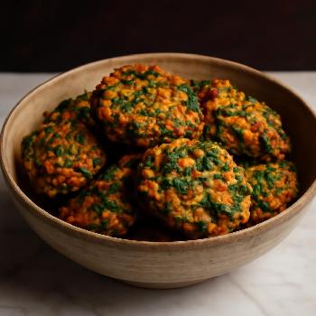 Mini Galettes de Lentilles Corail et Épinards