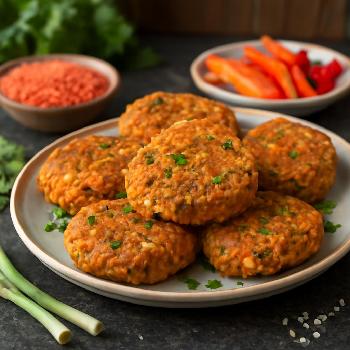 Mini Galettes de Lentilles Corail et Légumes Croquantes