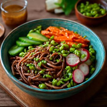 Nouilles Soba aux Légumes Croquants et Vinaigrette Sésame