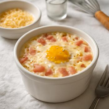 Oeuf cocotte micro onde jambon fromage