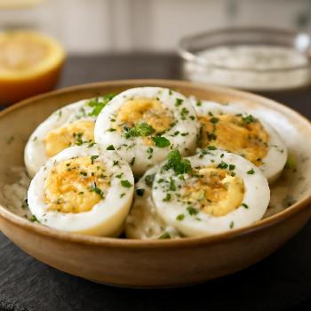 Oeufs Durs Vinaigrette au Yaourt Grec