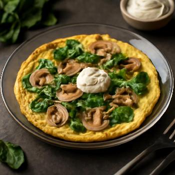 Omelette aux épinards et champignons