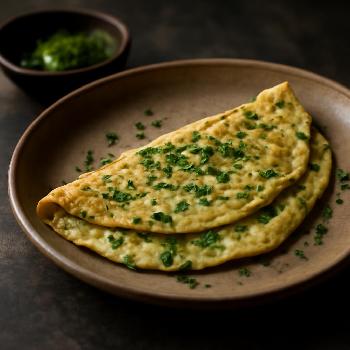 Omelette aux herbes fraîches, prête en quelques minutes