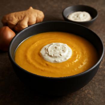 Soupe au Potiron et Gingembre Express au Micro-ondes