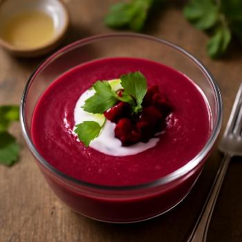 Soupe de Betterave Yaourt Menthe, Prête en 5 Minutes!