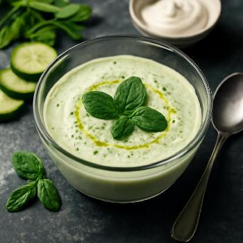 Soupe Froide de Concombre Express au Yaourt et Menthe