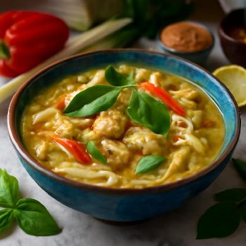Soupe Thaï au Poulet au Curry Vert Express