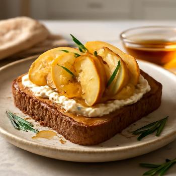 Tartine Chèvre-Miel Express aux Pommes et Romarin