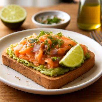 Tartine Exotique Saumon Fumé, Avocat et Citron Vert