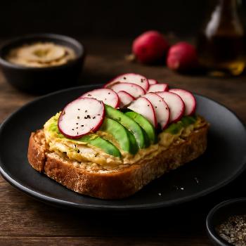 Tartine Houmous Avocat et Radis
