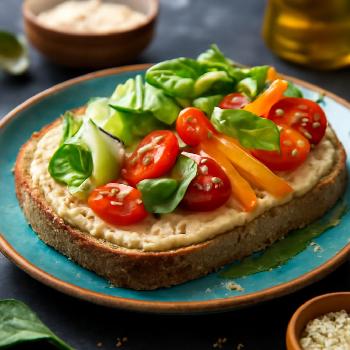 Tartine Houmous et Crudités Fraîcheur