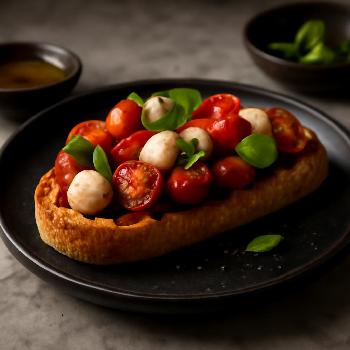 Toast aux Tomates Cerises, Mozzarella et Réduction Balsamique