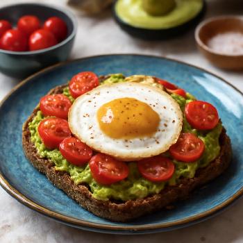 Toast Avocat, Tomates Cerises et Oeuf au Plat : Un Petit-Déjeuner Complet et Savoureux