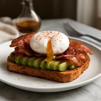 Toast Bacon Avocat et Oeuf Poché
