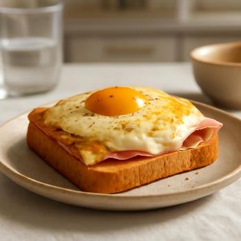 Toast Gourmand au Jambon, Fromage et Oeuf
