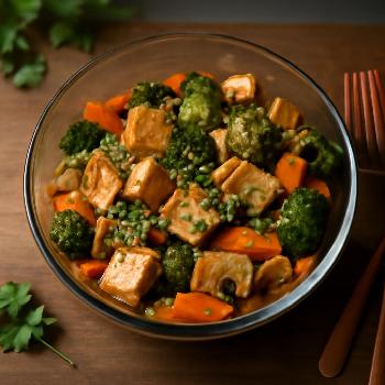 Tofu au Curry et Légumes Croquants