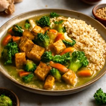 Tofu Curry Minute aux Légumes Frais