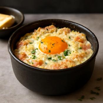 Œuf Cocotte Micro-ondes Jambon et Fromage