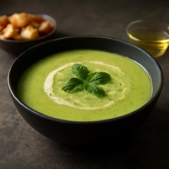 Velouté glacé de courgettes à la menthe