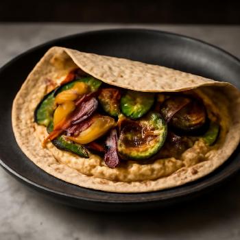 Wrap aux Légumes Grillés et Houmous: Une explosion de saveurs!