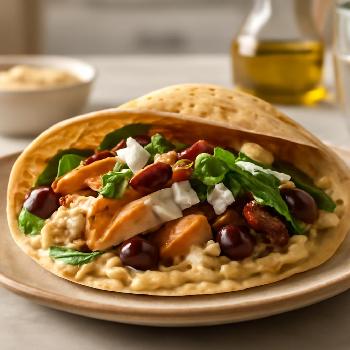 Wrap Méditerranéen Express au Poulet en 10 Minutes