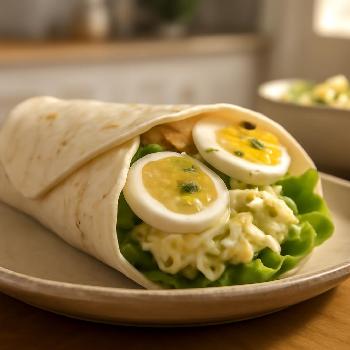 Wrap Onctueux aux Œufs Durs et Mayonnaise