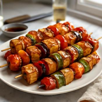 Brochettes de Tofu Grillé aux Légumes d'Été